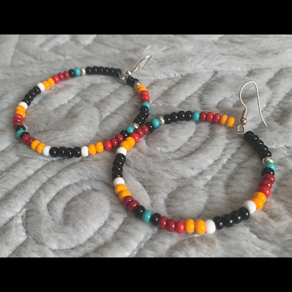 Beaded hoop earrings